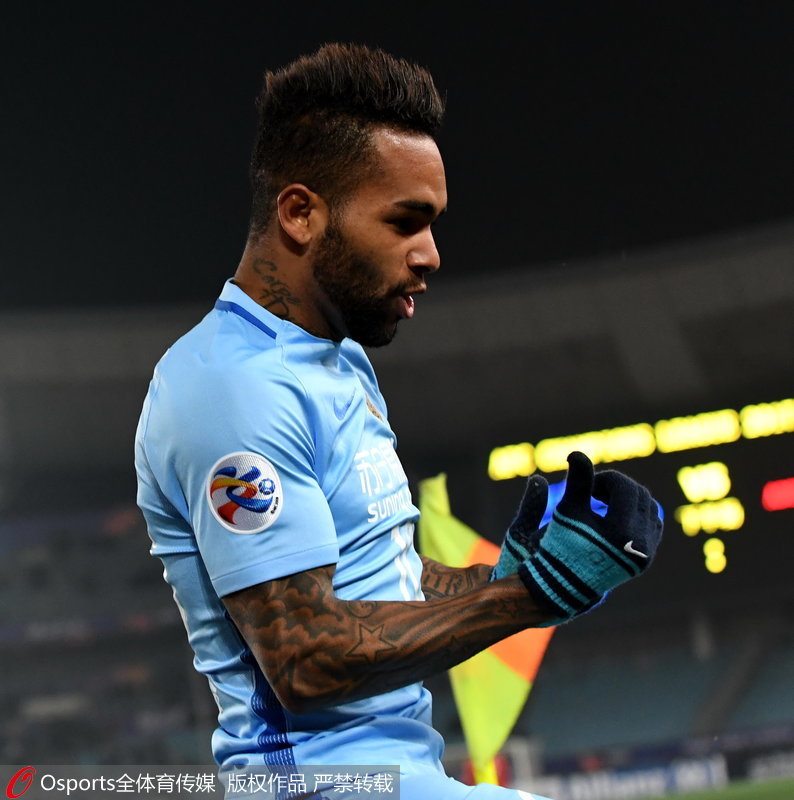 江蘇蘇寧特謝拉慶祝進球