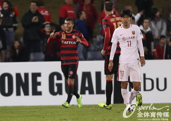 2017年5月10日，2017年亞冠聯賽小組賽F組：西悉尼流浪者3：2勝上海上港。