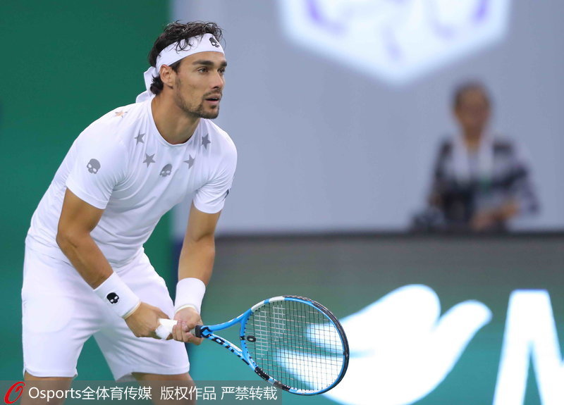 弗格尼尼做接發球准備