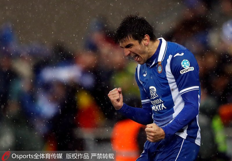 西班牙人隊莫雷諾慶祝進球