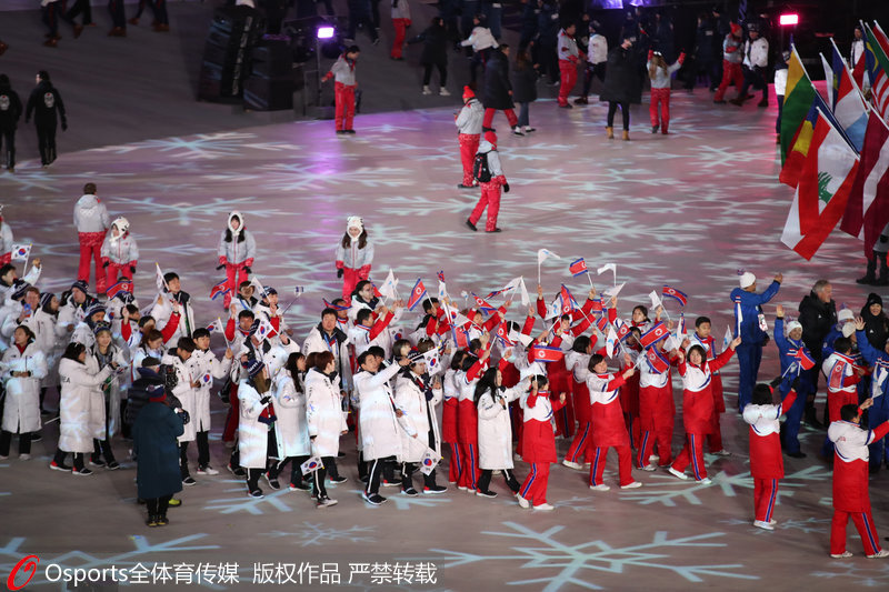 高清：平昌冬奧閉幕式運動員入場 韓聰托舉隋文靜倍受矚目【4】