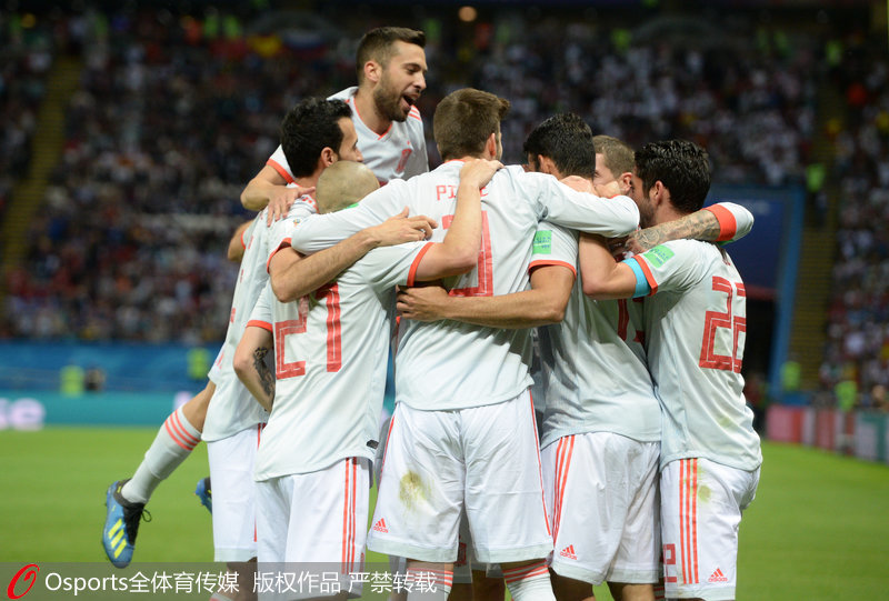 西班牙隊慶祝勝利