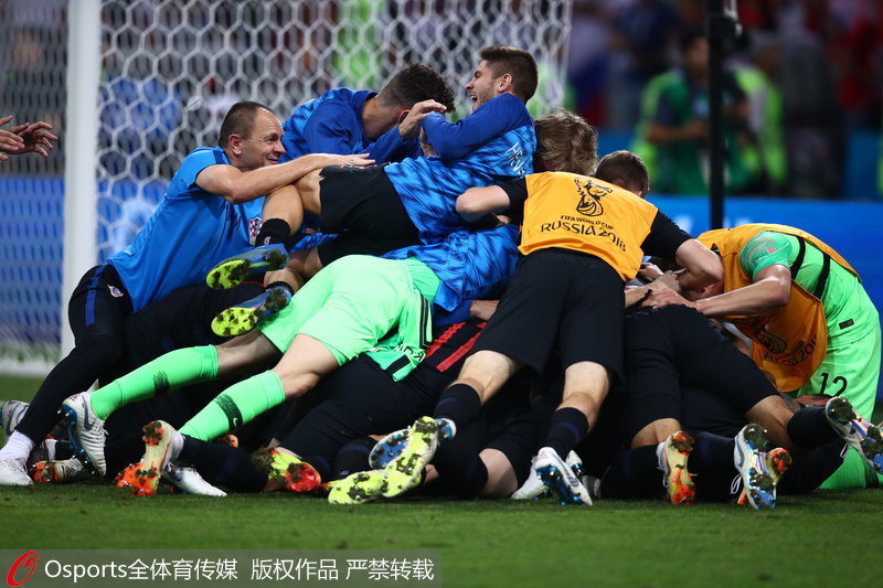 克羅地亞全隊慶祝勝利