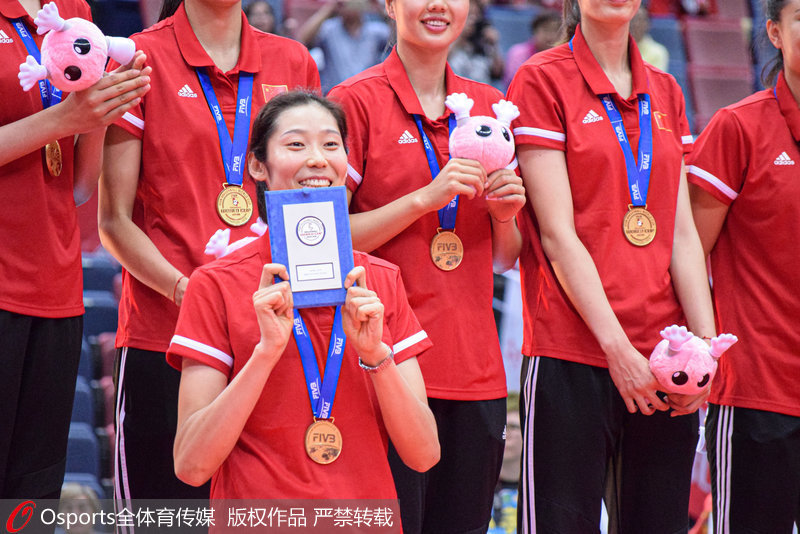 朱婷入選最佳陣容並蟬聯MVP