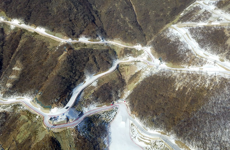 這是1月19日拍攝的國家高山滑雪中心（無人機照片）。